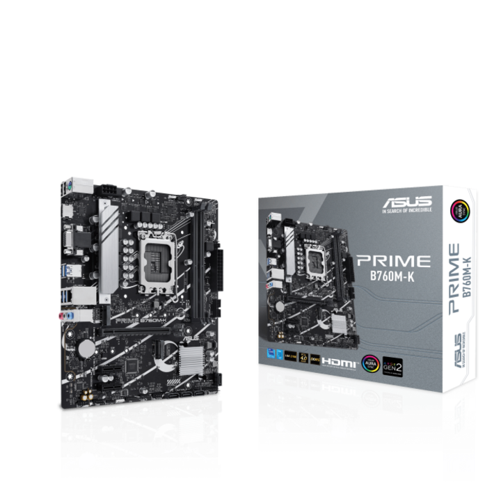 Дънна платка, ASUS, Prime, B760M-K, Intel B760 S1700 mATX