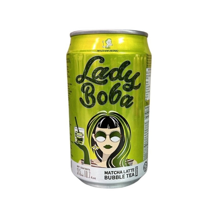 Bubble Tea, Lady Boba, Matcha Latte, 320ml