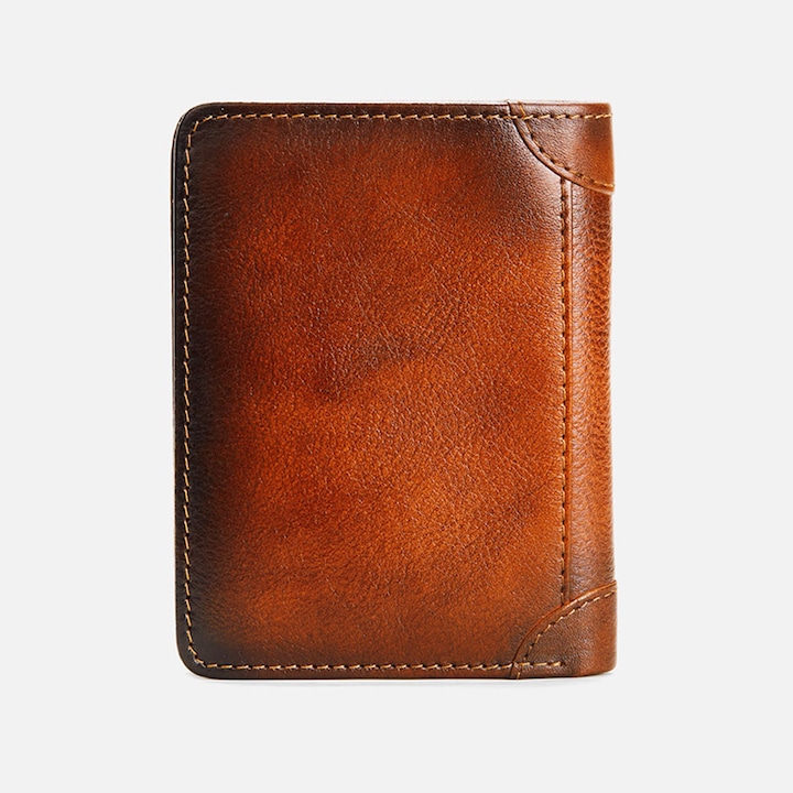 Férfi pénztárca kiváló minőségű természetes bőrből, elegáns és tartós, RFID védelemmel, barna, PriStyle®