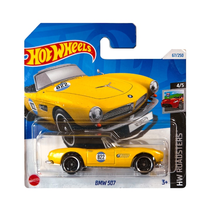 Кола Hot Wheels металик, Bmw 507, 1:64, Жълт