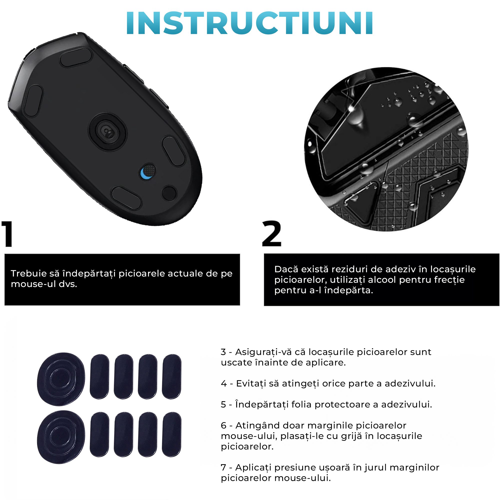 Piedini Mouse EMagTech - Compatibile Logitech G304/G305, PTFE 0.7mm
