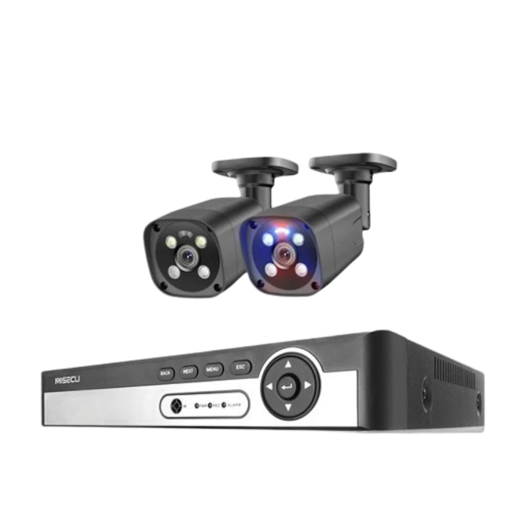 Kit supraveghere video complet ENVIO IP POE cu 1 camere Full Color 5MP PESS-KIT1CHDFM70H500S-WM