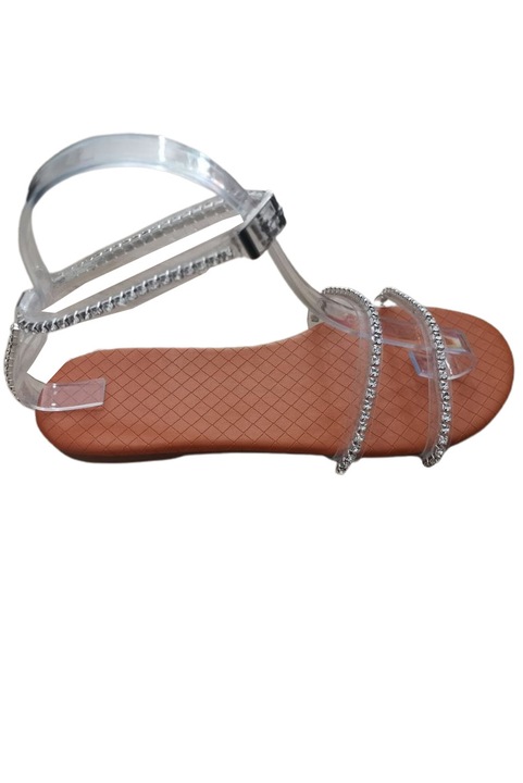 Sandale dama, WildFashion, Piele ecologica, Argintiu/Maro, Maro/Argintiu