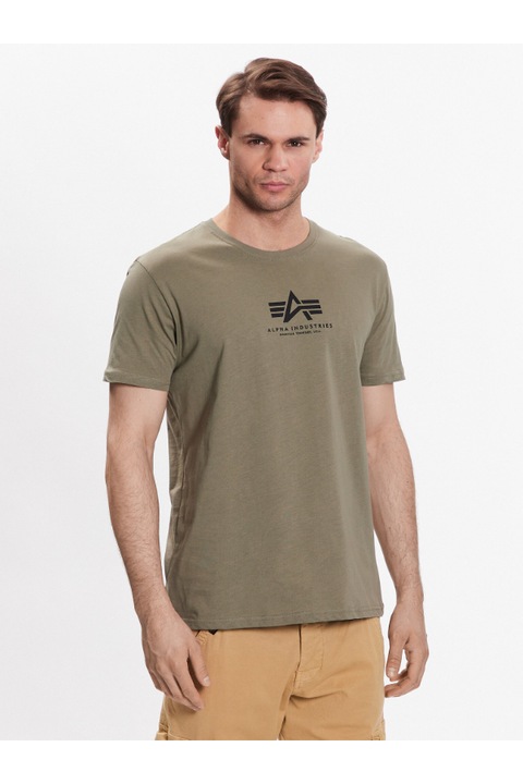 Férfi póló, Alpha Industries, 302287062, pamut, Bézs