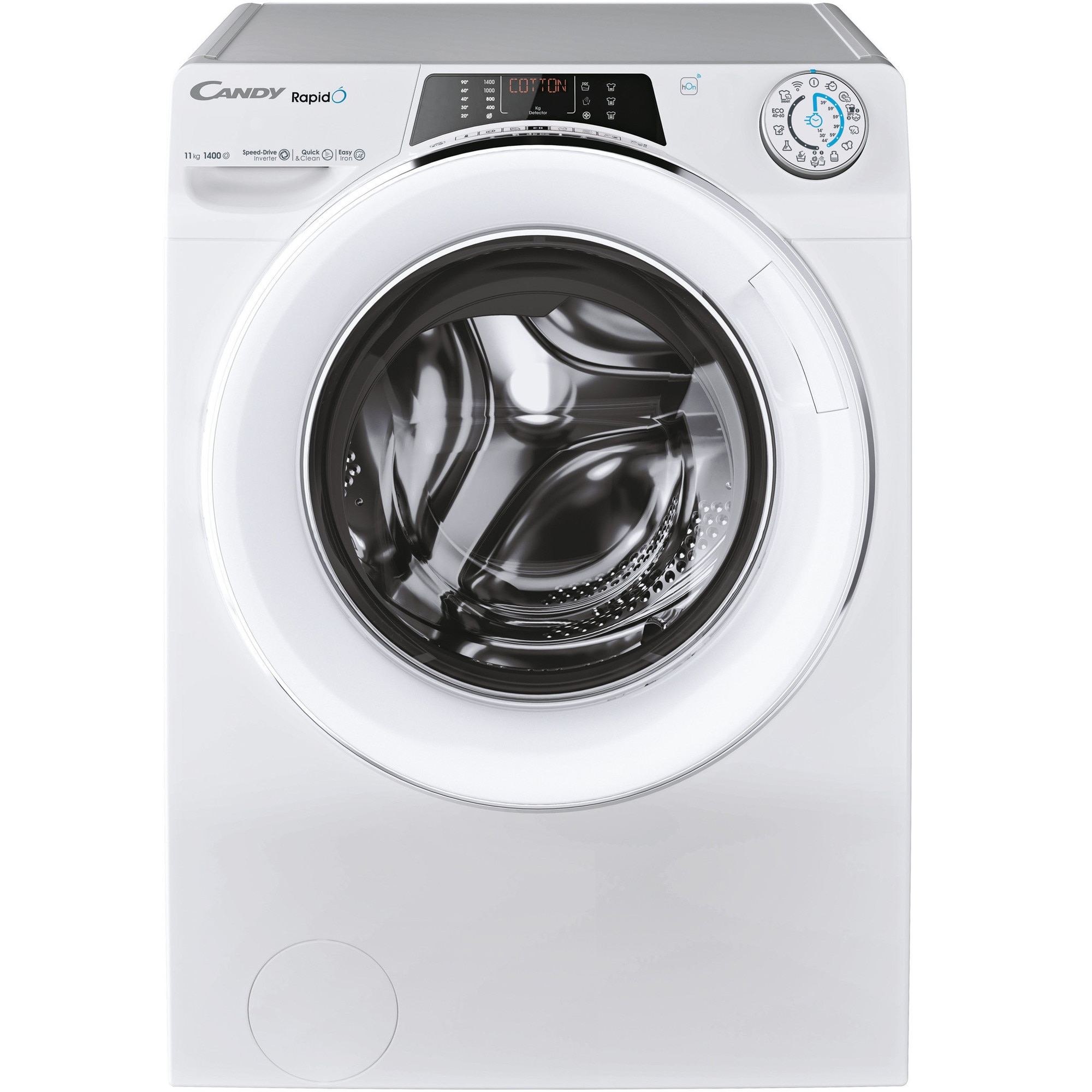 Masina de spalat rufe Candy Rapid’O RO14116DWMCT/1-S, 11 kg, 1400 rpm, Motor Speed Drive Inverter, Wi-Fi/hOn app, Clasa A, Steam, Quick&Clean Technology, Alb