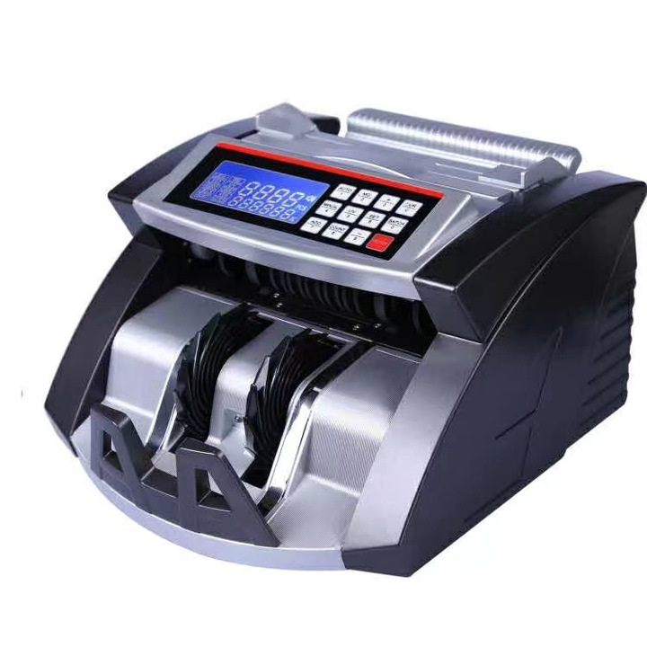 Masina numarat bani AKU cu Detectie Falsuri Bancnote UV/MG/MT/IR/DD, 1000 buc/min, cu Afisaj Digital Intern si Extern inclus AK6367