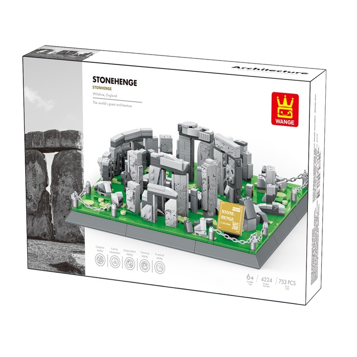 Set de constructie, Wange, 4224, 753 piese, Stonehenge - Wiltshire, Anglia, Multicolor