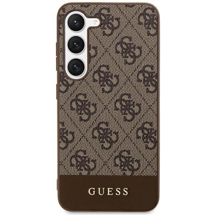Husa Guess compatibila cu Samsung Galaxy S24, 4G Stripe Collection, Maro