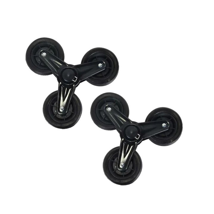 Set 2 Roti Triple Pentru Carucior Cumparaturi Bigshot din Metal