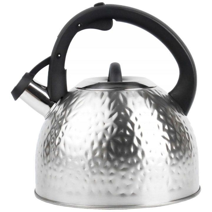 Vízforraló síppal, űrtartalom 3 l, Karl Hausmann, Mona, rozsdamentes acél, ezüst