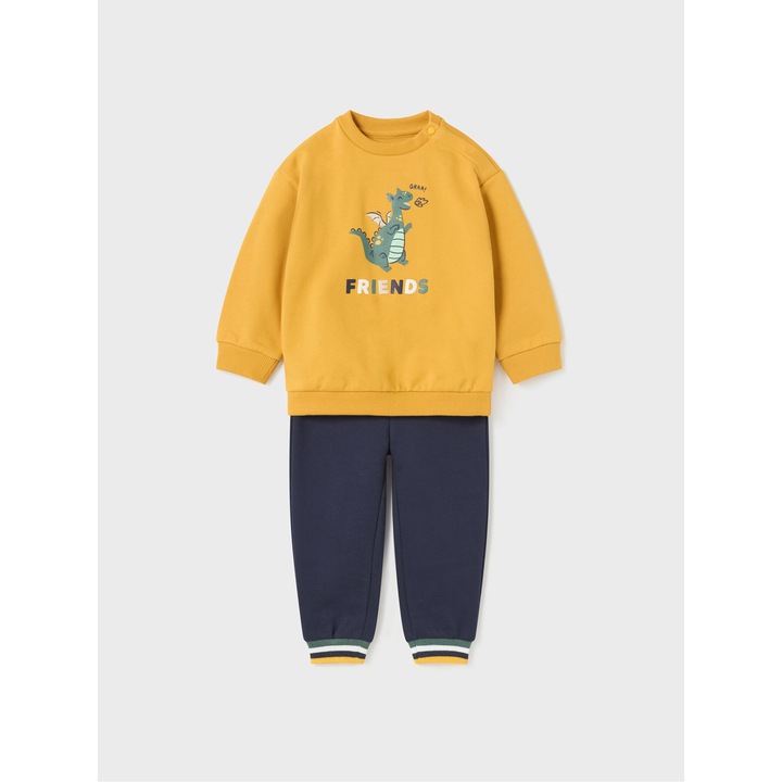 Compleu bluza si pantaloni Baieti, Mayoral, 303254988, Bumbac, Galben