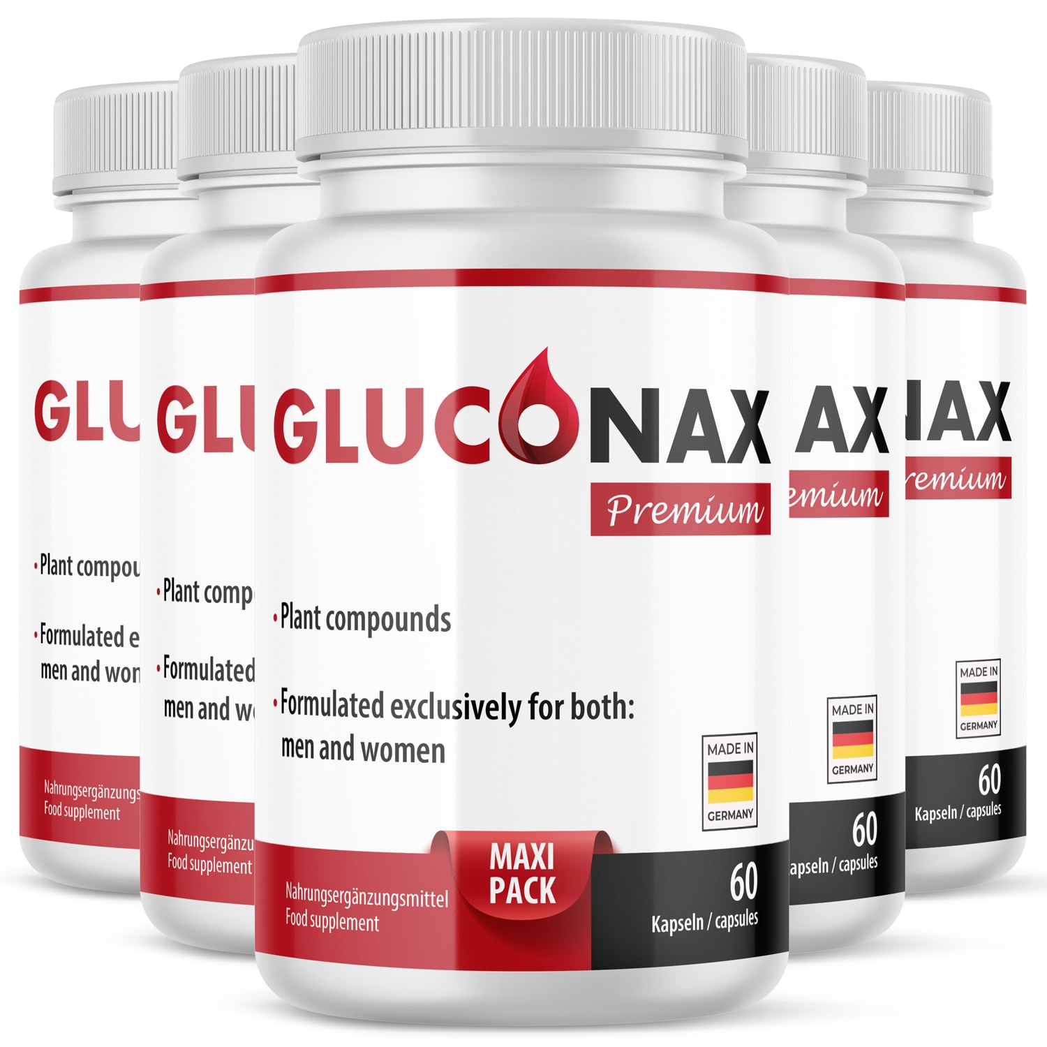 Gluconax Premium capsule, supliment alimentar, vitamine, pentru barbati si  femei, 5x60 capsule