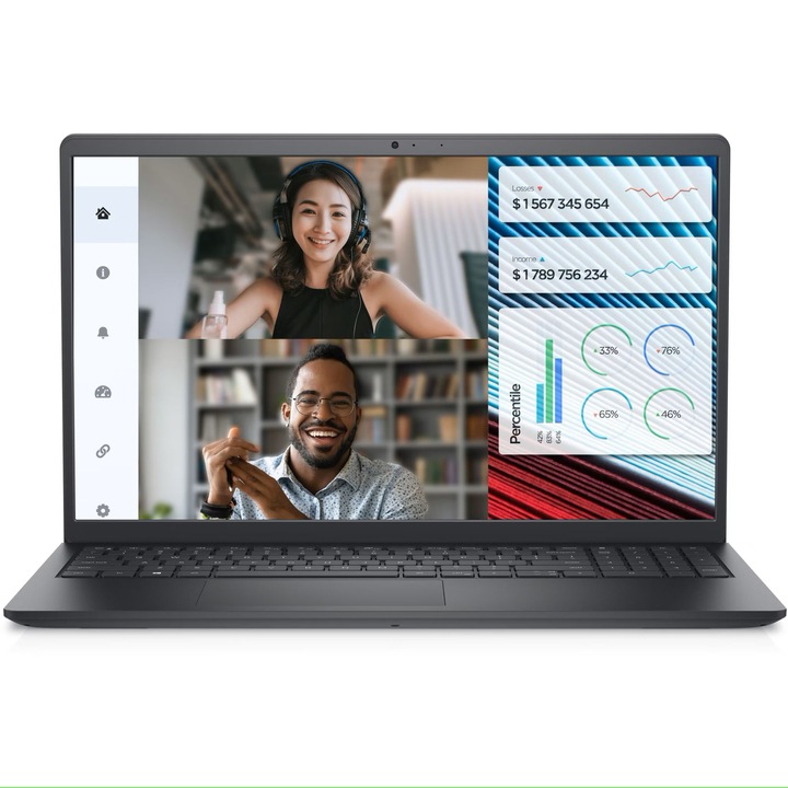 Laptop Dell Vostro 3520 Intel® Intel® Core™ i7-1255U 12M gyorsítótár, akár 4,7 GHz 15,6" FHD, 16 GB, 512 GB SSD, Intel Iris Xe Graphics, Windows 11 Pro, fekete