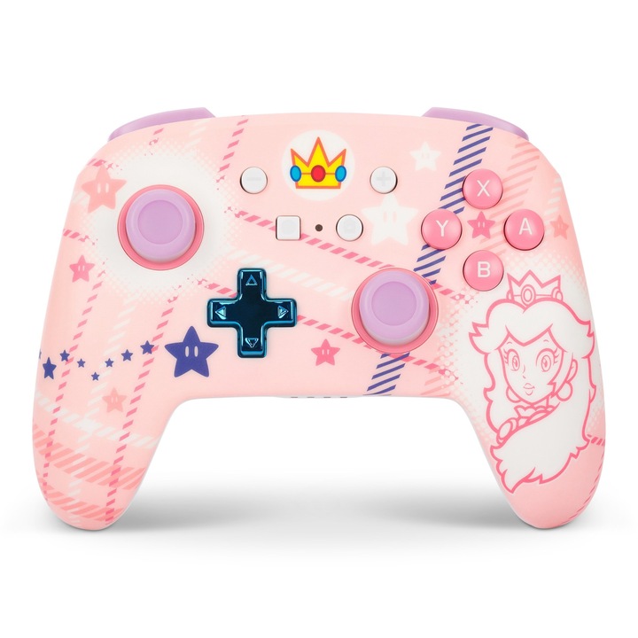 PowerA Enhanced Wireless, Vezeték nélküli kontroller, Nintendo Switch/Lite/OLED, Princess Peach Plaid