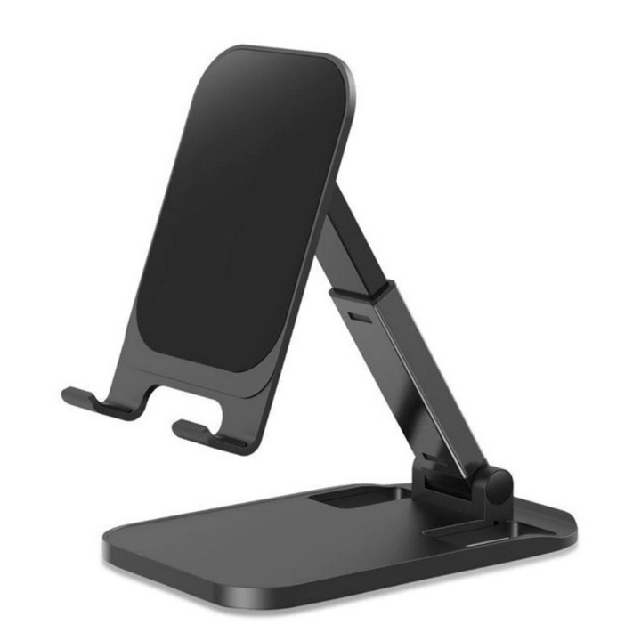 Telefon- vagy táblagép állvány irodai használatra, DAVIDAMI CONCEPT® Összecsukható és állítható magasság vagy látószög, fekete