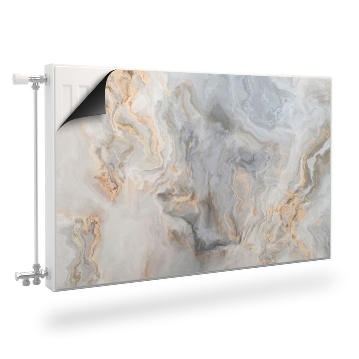 Magnet Muralo, decor radiator, marmura, imitatie de placi de beton 120 cm x 60 cm stil glamour