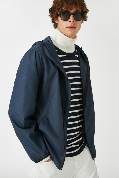 KOTON, Jacheta cu gluga, Albastru inchis, M