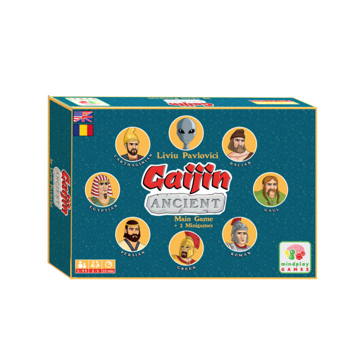 Joc de societate, Mindplay Games, Gaijin Antic, Joc principal + 3 Mini-jocuri, joc de carti, luptatori, 5 ani+, limba romana si engleza