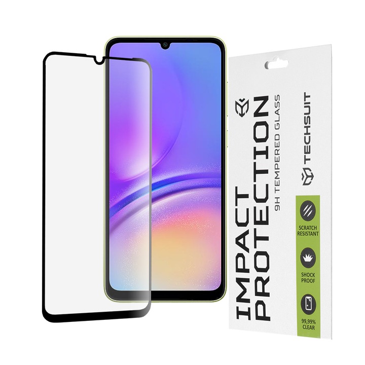 Fólia Samsung Galaxy A05 / A05s készülékhez - Techsuit 111D Full Glue Glass - fekete