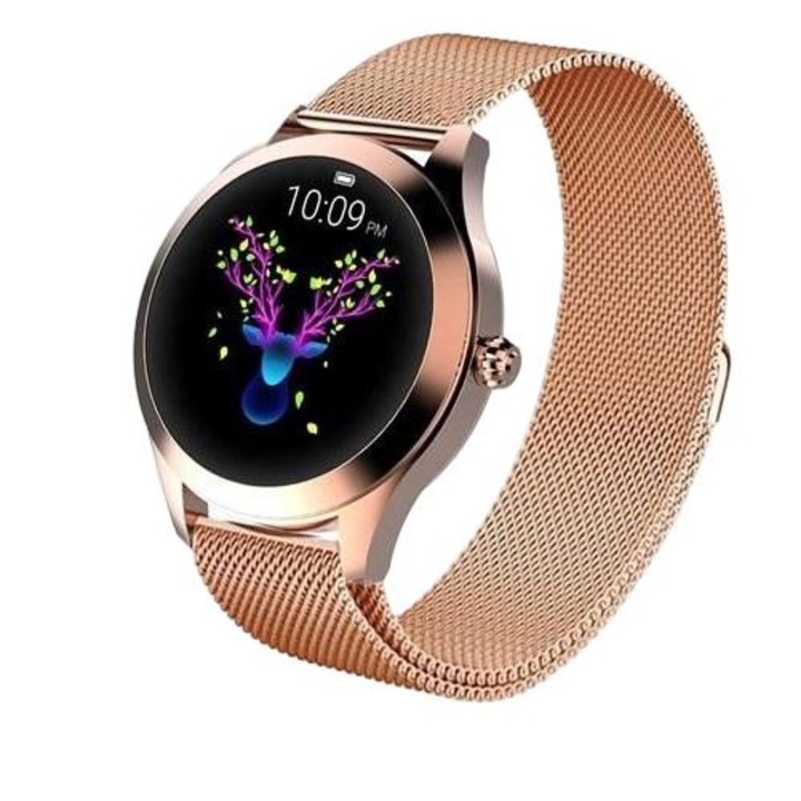 Okosóra, Oromed, Fém, Bluetooth 4.0, LCD, 38 mm, 16 funkció, Arany