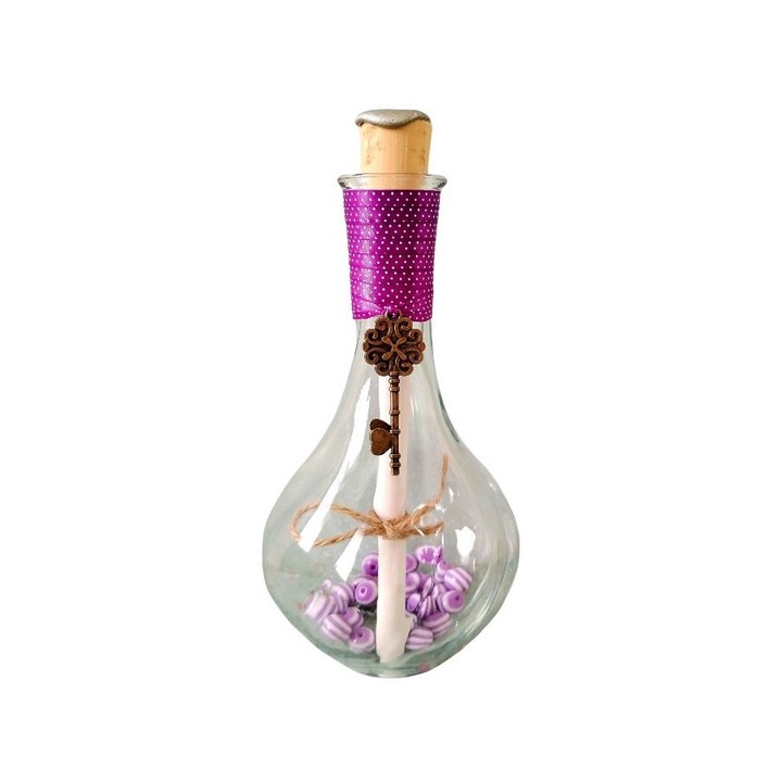 Scrisoare cadou pentru mama - tip papirus in sticla decorata