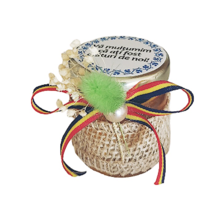 Marturie botez, borcanel cu miere 40 ml, model traditional