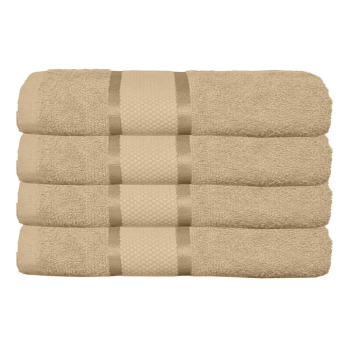 Комплект 4 кърпи за ръце, памук, обикновена, 400g/m², 30x50cm, капучино