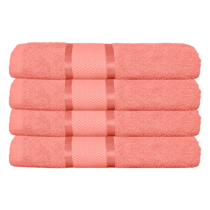 Комплект 4 кърпи за баня, памук, обикновена, 400g/m², 70x140cm, Corai