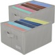 Set 2 cutii organizatoare haine CLASStitude, pliabil, tip cutie, cu maner, material textil, dimensiune 33 x 17 x 27 cm, Gri