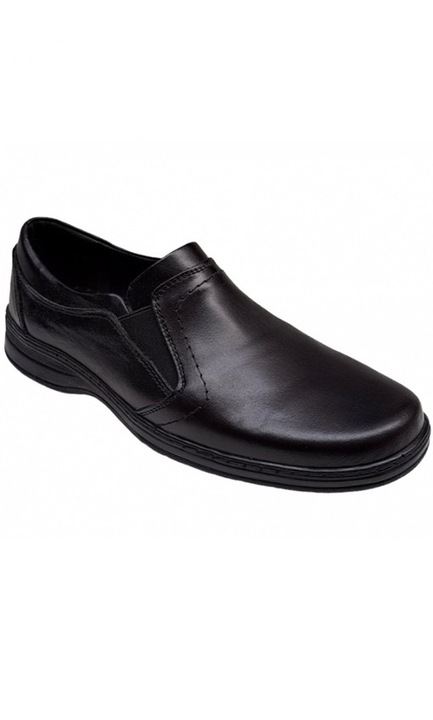 Pantofi barbati casual din piele naturala, Negru