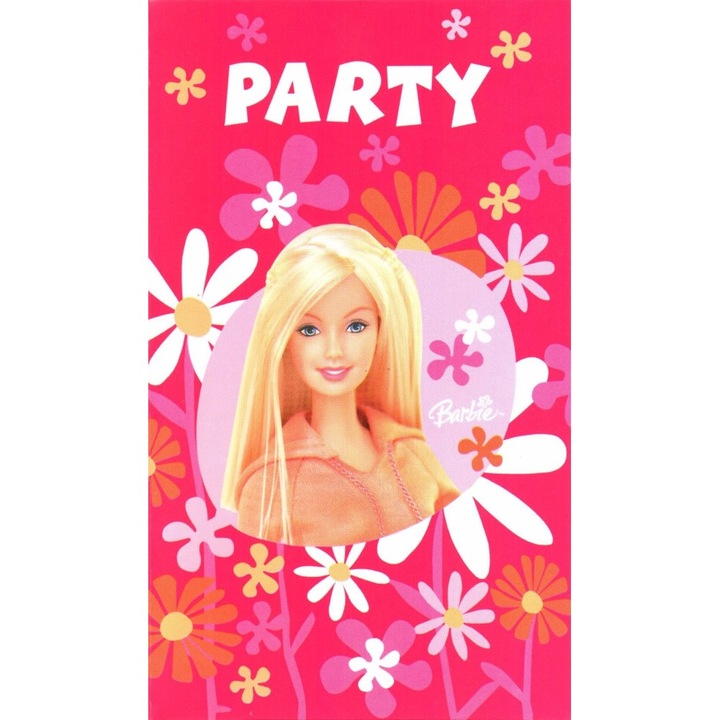 Invitatii de petrecere Barbie, Set 6 buc