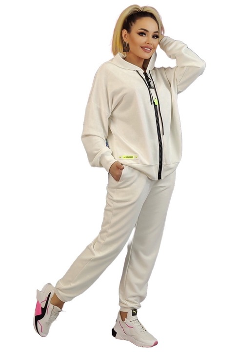 Дамски спортен екип, WildFashion, вискоза, бял, Бял