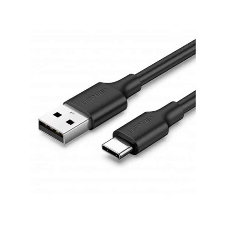 Cablu alimentare si date Ugreen, US287, Fast Charging Data Cable pt. smartphone, USB la USB Type-C 3A, nickel plating, PVC, 1.5m, negru