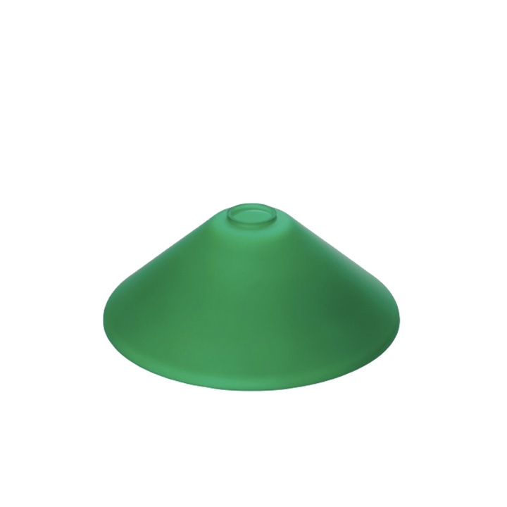 Zöld, vastag üveg lámpaernyő átmérője 220 mm, magassága 82 mm, aljzat furata 30 mm ORION