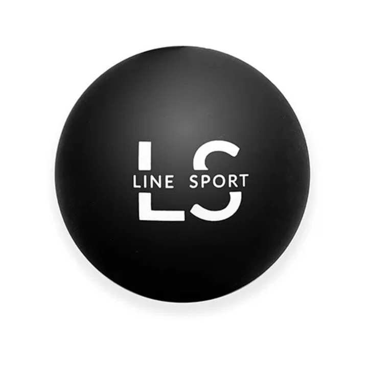 Minge de masaj profesionala Line Sport, neagra, pentru relaxare musculara profunda, ameliorarea durerii, recuperare rapida, stimuleaza circulatia, ideala pentru fitness, antrenament si auto-masaj eficient
