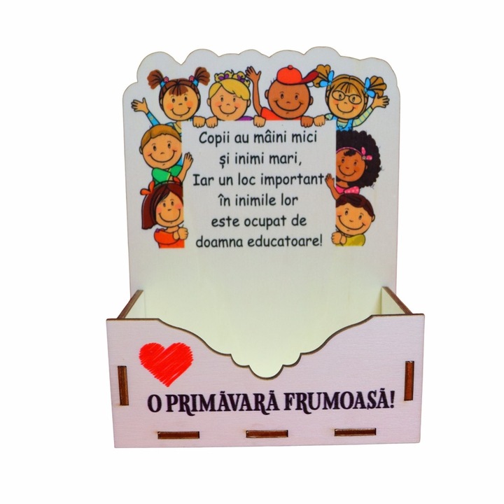 Cutie Aranjamente Florale, Lemn, Profesoara, Educatoare, 15 cm, CAUV039