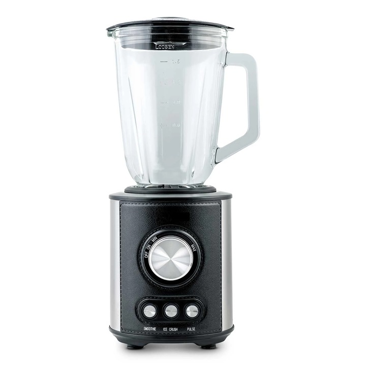 Блендер с чаша idealSTORE, Капацитет 1.5L, 3 функции на използване, Натрошаване на сладолед, Смути и Пулсация, Защита от прегряване, Крак против хлъзгане, Лесен за почистване, Номинална мощност 800W
