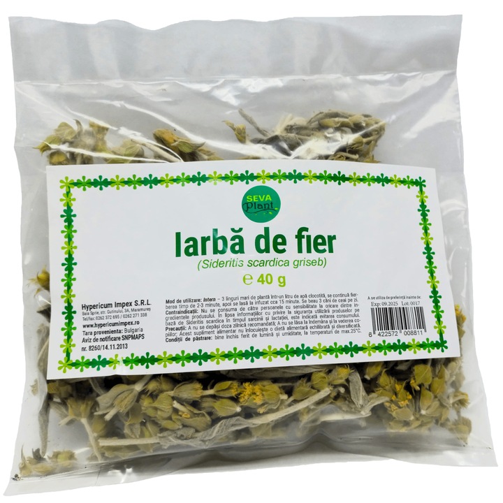 Ceai de Iarba-de-Fier (Sideritis scardica griseb), Hypericum, 40g, Seva Plant