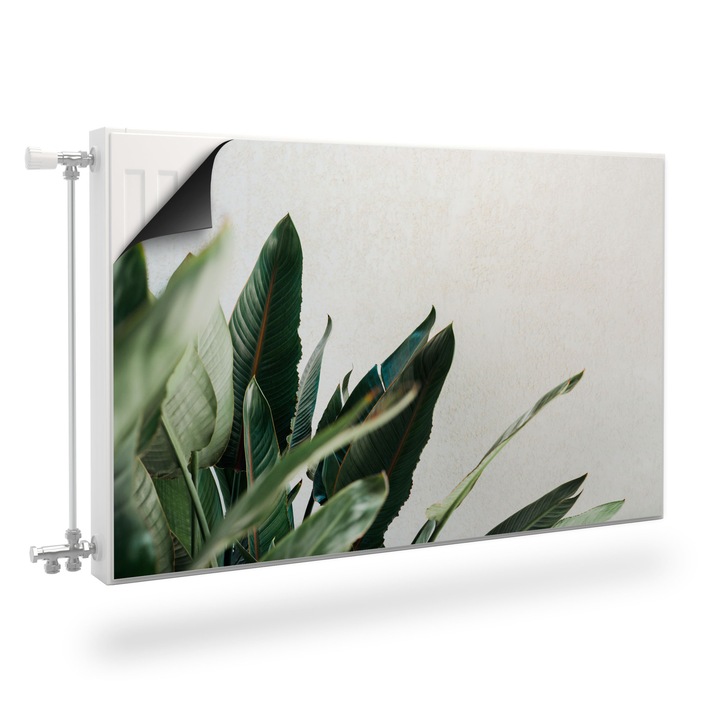 Magnet Muralo, decor radiator, frunze de banane exotice 80 cm x 60 cm stil tropical, modern