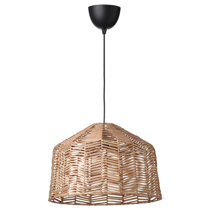 Ратанов полилей, черен/ратан, 45 см, 22W, E27