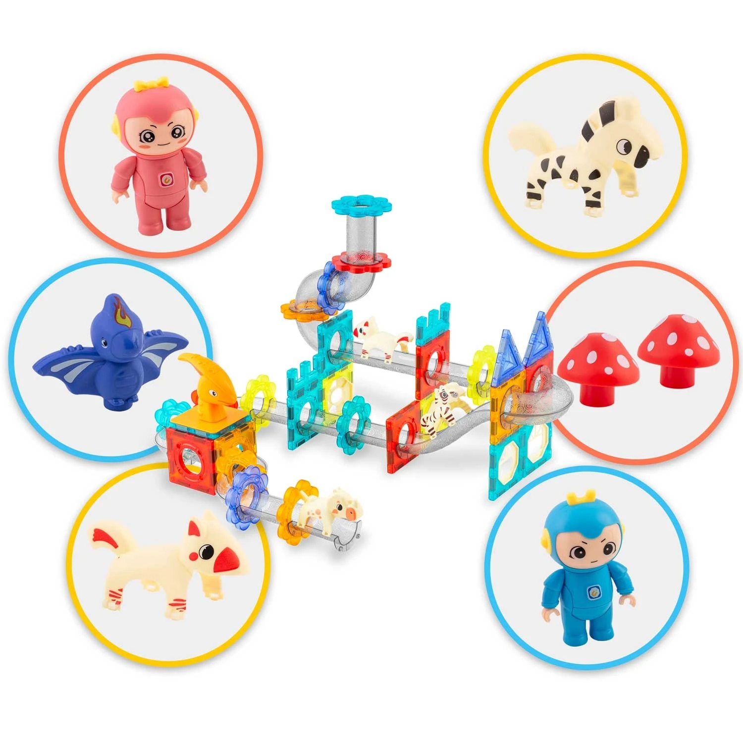 Set Educativ si Creativ Magnetic cu 153 Piese, Traseu Bile