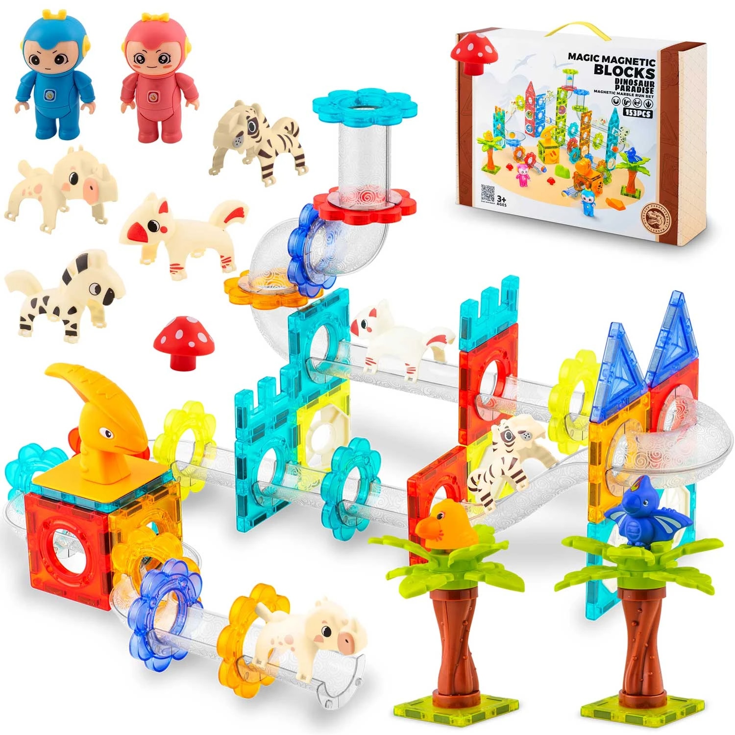 FANTASTICS セット Set Educativ si Creativ Magnetic cu 153 Piese, Traseu Bile