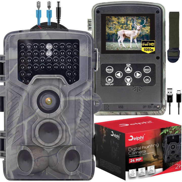 Camera Forestiera, 24Mpx Fotografie, IP65, full HD, outdoor, detector de miscare, inregistrare video