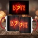Cana personalizata „Fire love!” v3, dragobete, ziua indragostitilor, pentru persoana draga, rosie, 330 ml