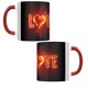 Cana personalizata „Fire love!” v3, dragobete, ziua indragostitilor, pentru persoana draga, rosie, 330 ml