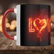Cana personalizata „Fire love!” v3, dragobete, ziua indragostitilor, pentru persoana draga, rosie, 330 ml