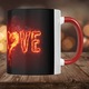 Cana personalizata „Fire love!” v3, dragobete, ziua indragostitilor, pentru persoana draga, rosie, 330 ml