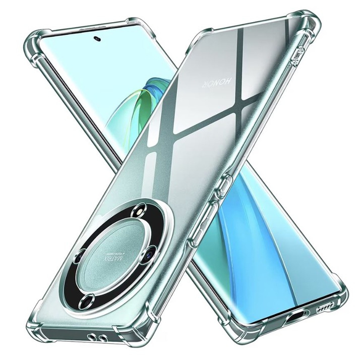 Силиконов калъф за Honor Magic6 Lite, тънък анти-шок, TPU, идеално прилепване, гъвкав, издръжлив, удароустойчиви ъгли, пълна прозрачност