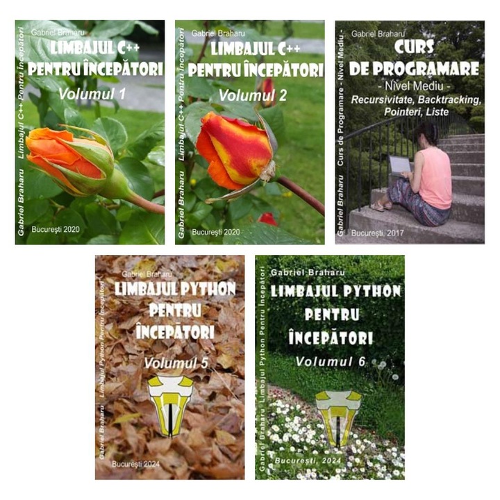Set de 5 Carti Programare Incepatori (192), Gabriel Braharu, Colectia "Invata programare singur"