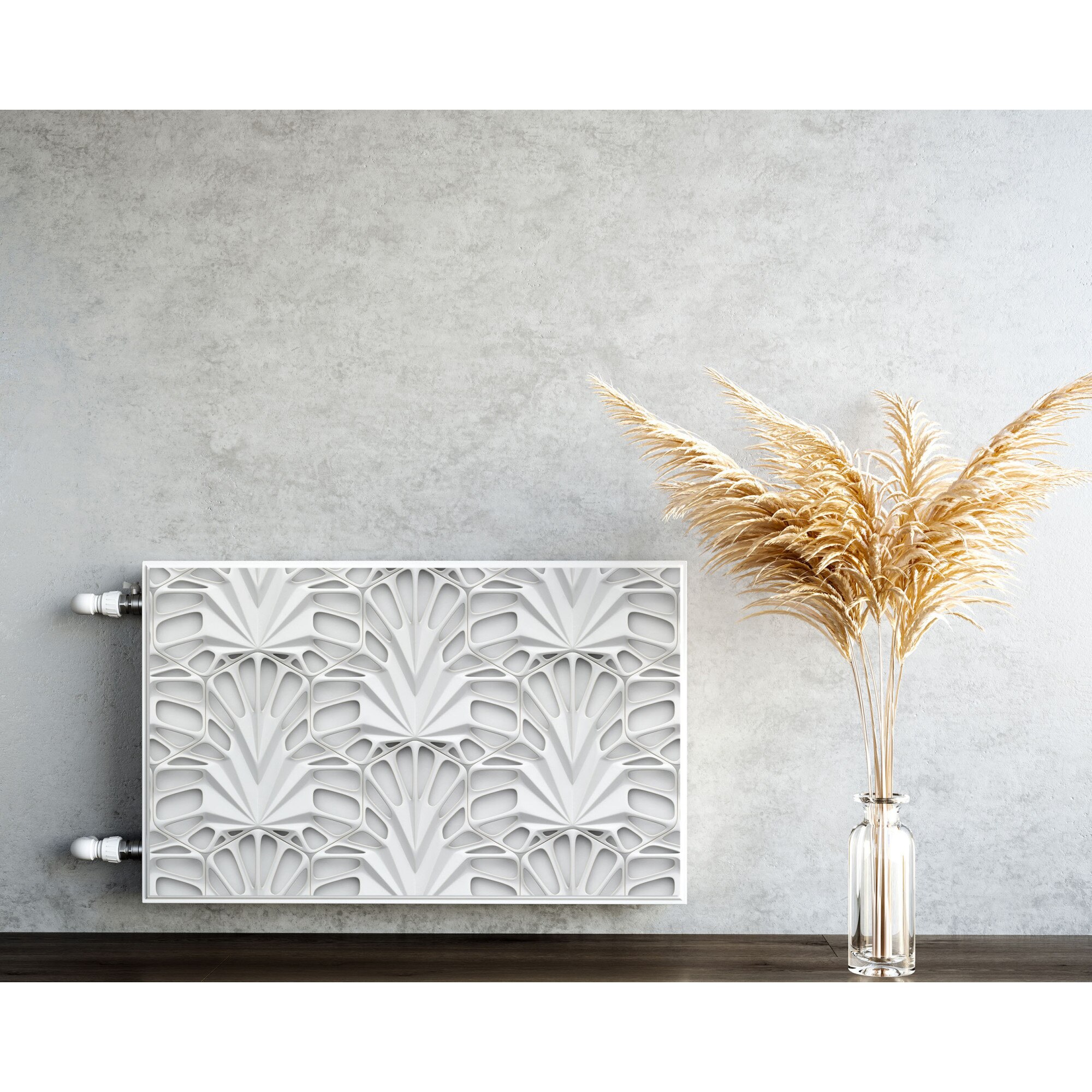 Magnet Muralo, decor radiator 80 cm x 60 cm Efect 3D abstract alb - eMAG.ro